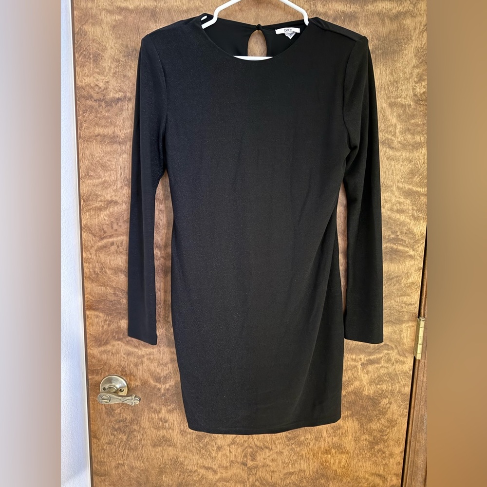 NWOT Bar Ill Long Sleeve Black Shimmer Dress - Small